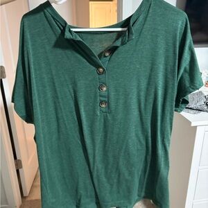 SHEIN Forest Green Button-Down Shirt